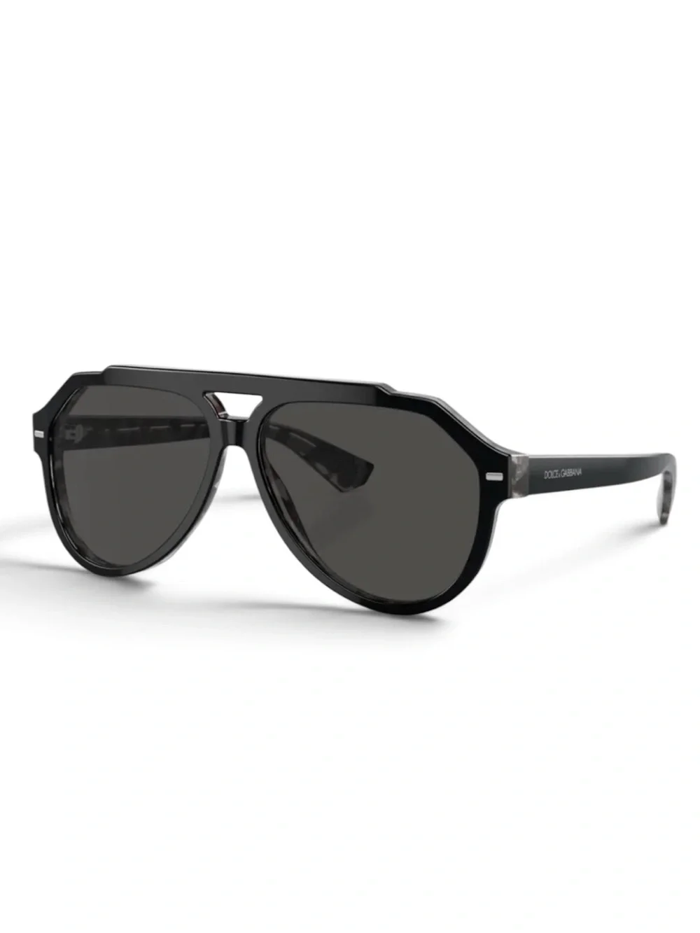 Dolce and Gabbana 4452 Black Pilot Sunglasses in Black/Grey Havana | NWT
